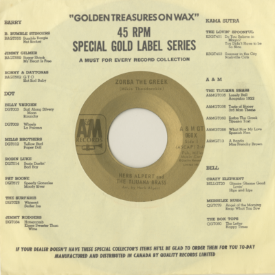 Zorba The Greek / Tijuana Taxi