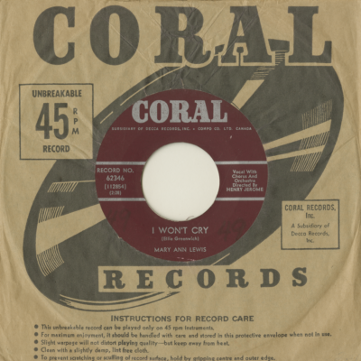 I Won't Cry / One Sweet Smile (1963)