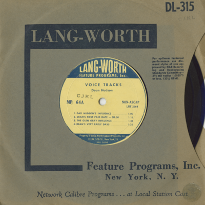 Vocal Tracks Dean Hudson