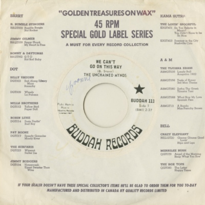 We Can't Go On This Way / Goin Back To Miami (1969)