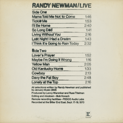 Randy Newman Live