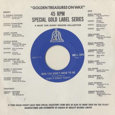 Wish You Didn't Have To Go / You Can't Keep A Good Man Down