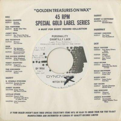 Pensonality - Chantilly Lace / I Make A Fool Of Myself (1968)