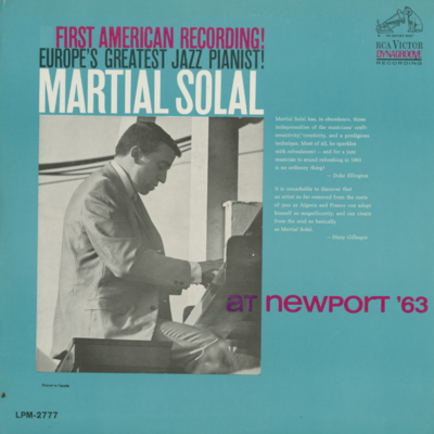 First American Recordings Martial Solal At Newport '63