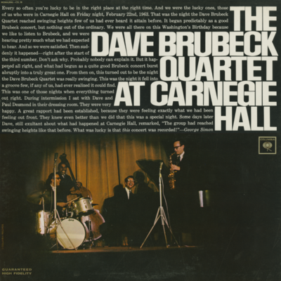 The Dave Brubeck Quartet At Carnegie Hall