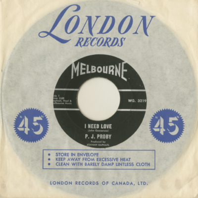 I Need Love / You Got Me Cryin (1965)