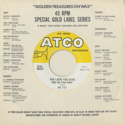 The Love You Save May Be Your Own / If Sugar Was As Sweet As You