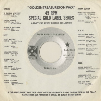 Theme From Love Story / Skating In Central Park (1970)