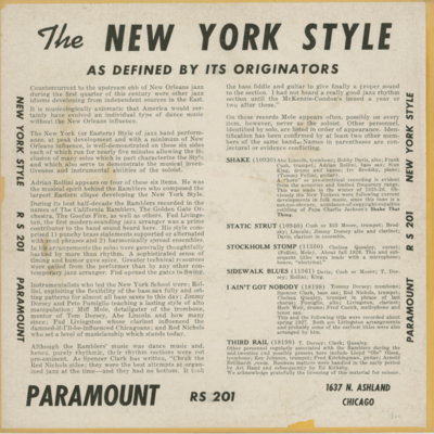 The New York Style As Defined By Its Originators
