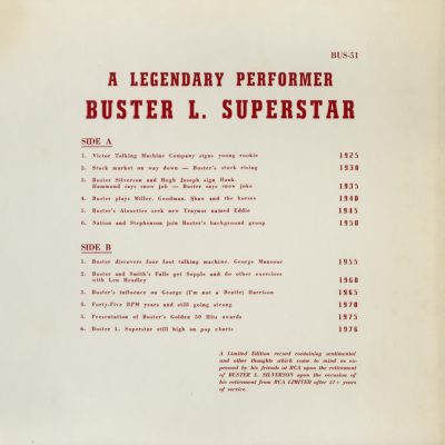 A Legendary Performer Buster L. Superstar (Silverson)
