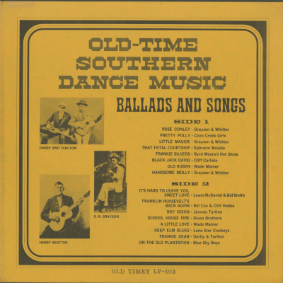 Old-Time Southern Dance Music Ballads And Songs