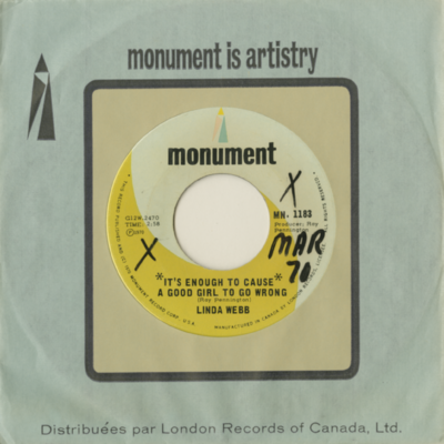 It's Enough To Cause A Good Girl To Go Wrong / I Wanta Know Where My Cat Goes (1970)