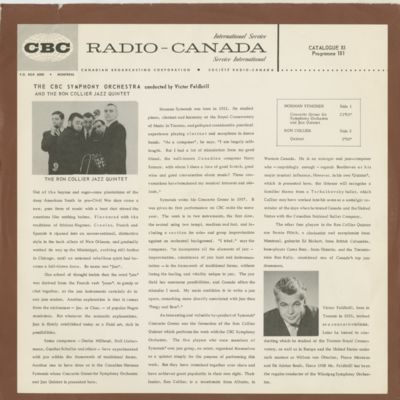 The CBC Symphony Orchestra And The Ron Collier Jazz Quintet