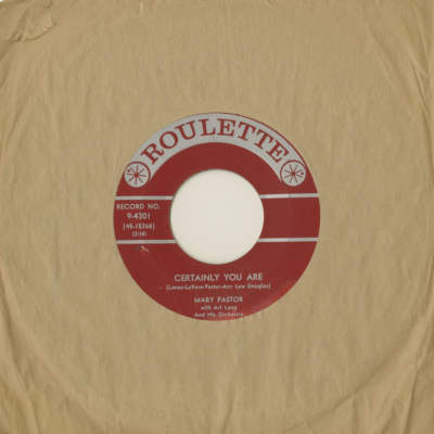 Cartainly You Are / I Want A Place Of My Own In Your Heart (1960)