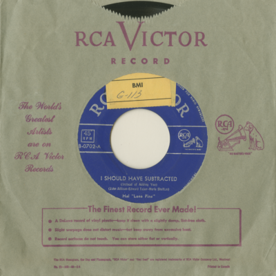 I Should Have Subtracted / Add A Name (1954)