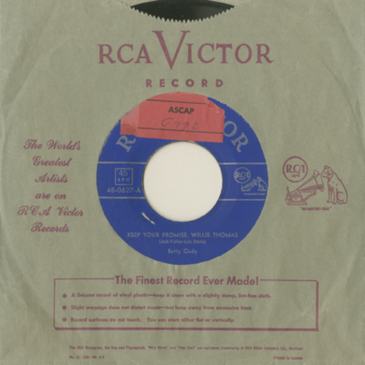 Keep Your Promises Willie Thomas / Phonograph Record (1953)