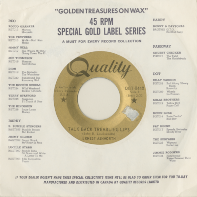 Talk Back Trembling Lips / A Week In The Country