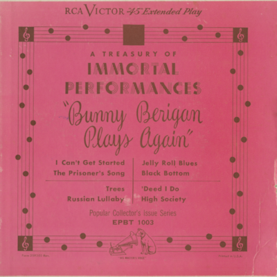 A Treasury Of Immortal Performances Bunny Berigan Plays Again