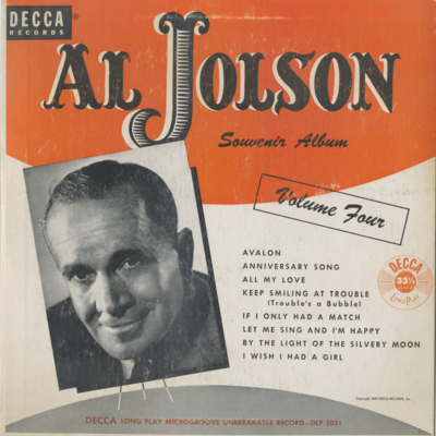 Al Jolson Souvenir Album Volume Four