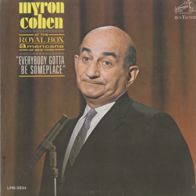 Myron Cohen At The Royal Box Americana Of New York