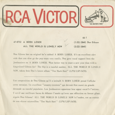 A Born Loser / All The World Is Lonely Now