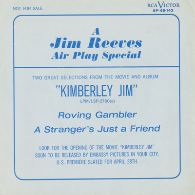 A Jim Reeves Air Play Special Kimberley Jim