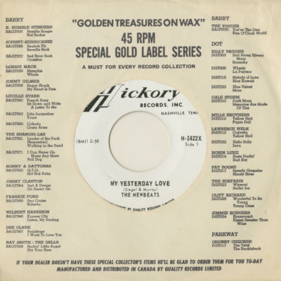 A Patent On Love / My Yesterday Love (1966)