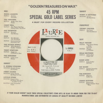 A Question Of Temperature / Hurtin' For Your Love (1968)