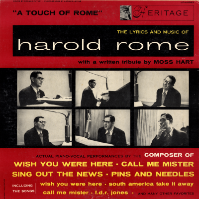 A Touch Of Rome The Lyrics And Music Of Harold Rome (1954)