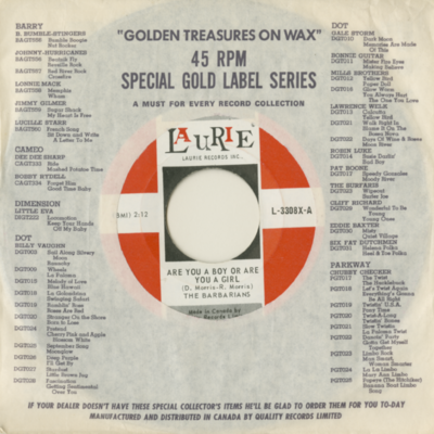 Are You A Boy Or Are You A Girl / Take It Or Leave It (1965)