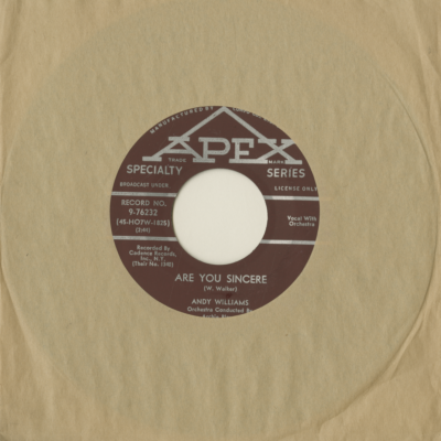 Are You Sincere / Be Nine Tonight