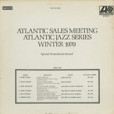 Atlantic Sales Meeting Atlantic Jazz Series Winter 1970