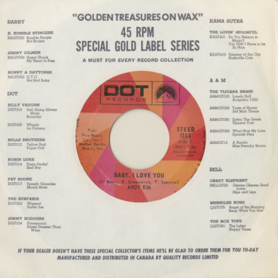 Baby I Love You / Gee Girl