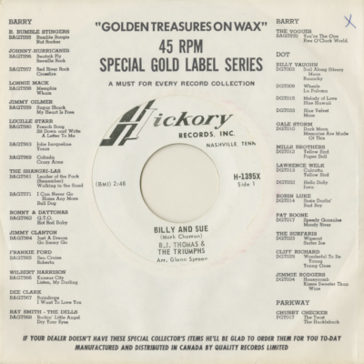 Billy And Sue / Never Tell