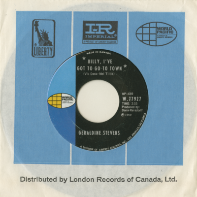 Billy I've Got To Go To Town / It's Not Their Heartache It's Mine (1969)