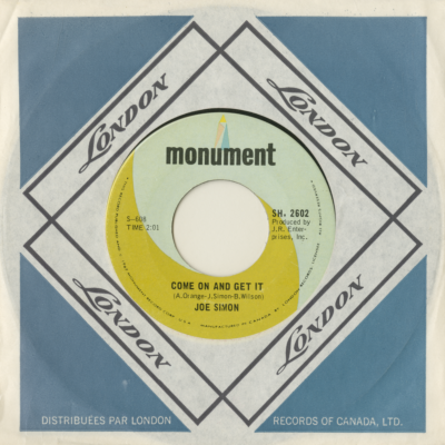 Come On And Get Ot / No Sad Songs (1968)