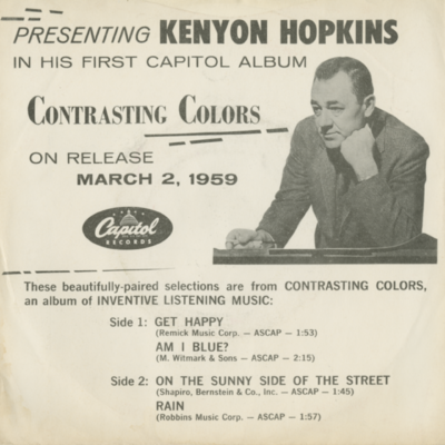 Contrasting Colors Promo 45 Picture Sleeve (1959)