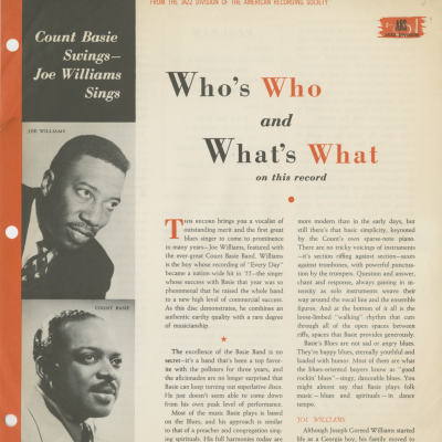 Count Basie Swings And Joe Williams Sings