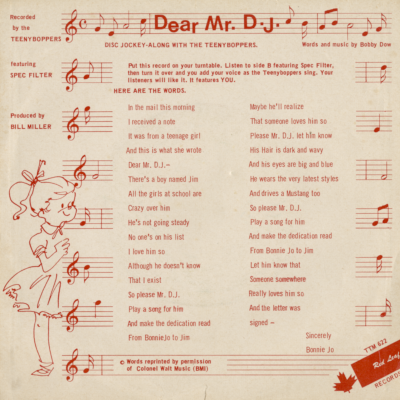 Dear Me DJ / Dear Mr DJ (1966)
