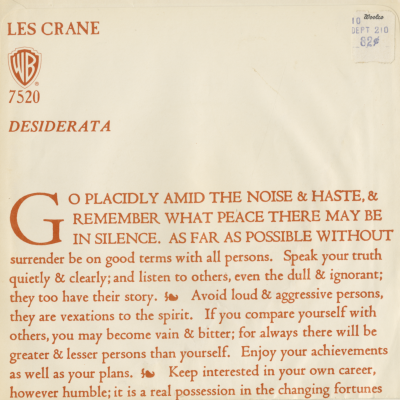 Desiderata / A Different Drummer (1971)