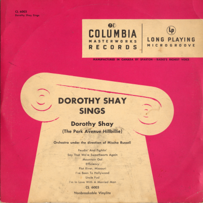 Dorothy Shay  Sings