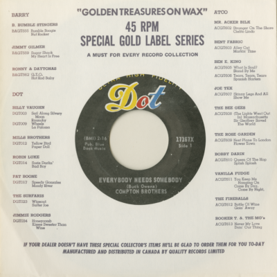 Everybody Needs Somebody / Lonliness Was Made By A Man (1968)