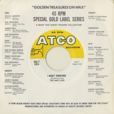 I Want Someone / Nothing Can Break Through (1965)