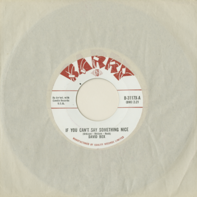 If Yoy Can't Say Something Nice / I've Had My Moments (1962)