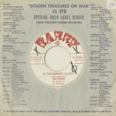 In The Morning Gloria / Billy Old Buddy