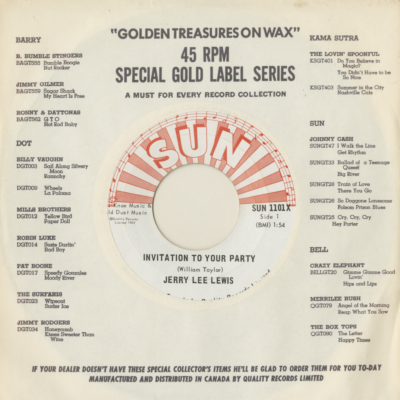 Invitation To Your Party / I Could Never Be Ashamed Of You