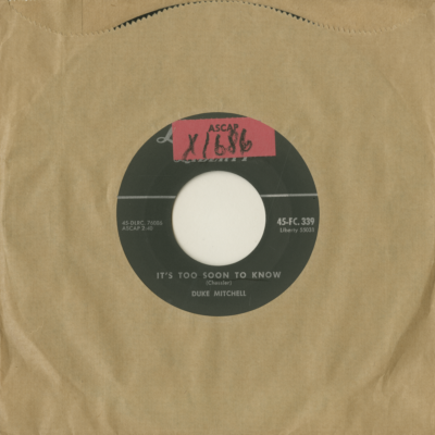 It's Too Soon To Know / Be Mine Tonight (1956)