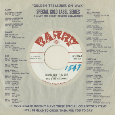 Joanie Don't You Cry / Wherever You Are (1963)