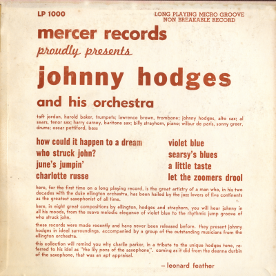 Johnny Hodges, Vol 1
