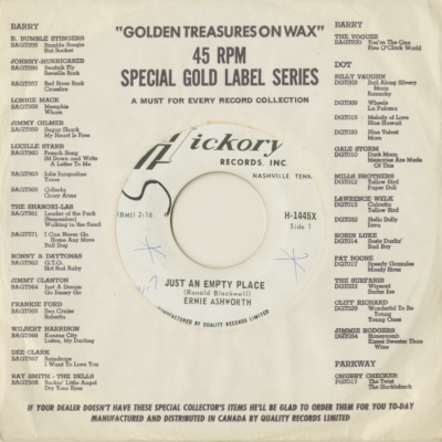 Just An Empty Place / Just One Time (1967)